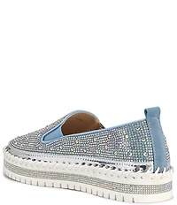 Azalea Wang Brittany Rhinestone Platform Slip On Sneakers