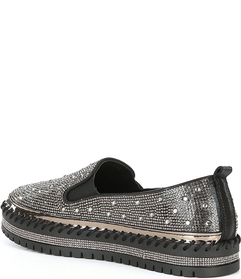 Azalea Wang Brittany Rhinestone Platform Slip On Sneakers