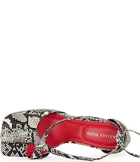 Azalea Wang Buiky Snake Print Ankle Wrap Pumps