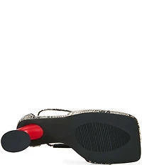 Azalea Wang Buiky Snake Print Ankle Wrap Pumps