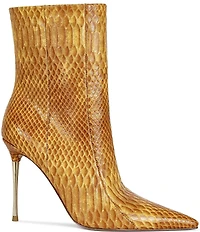 Azalea Wang Calean Snake Print Stiletto Dress Booties