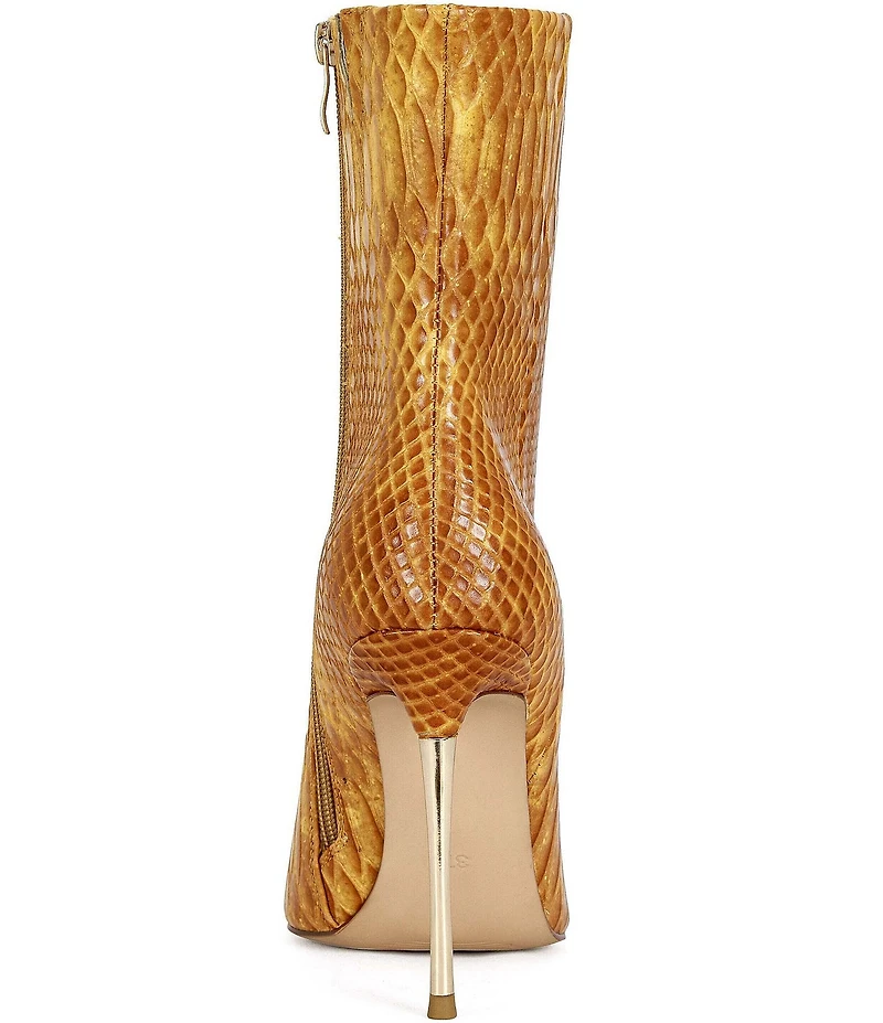 Azalea Wang Calean Snake Print Stiletto Dress Booties