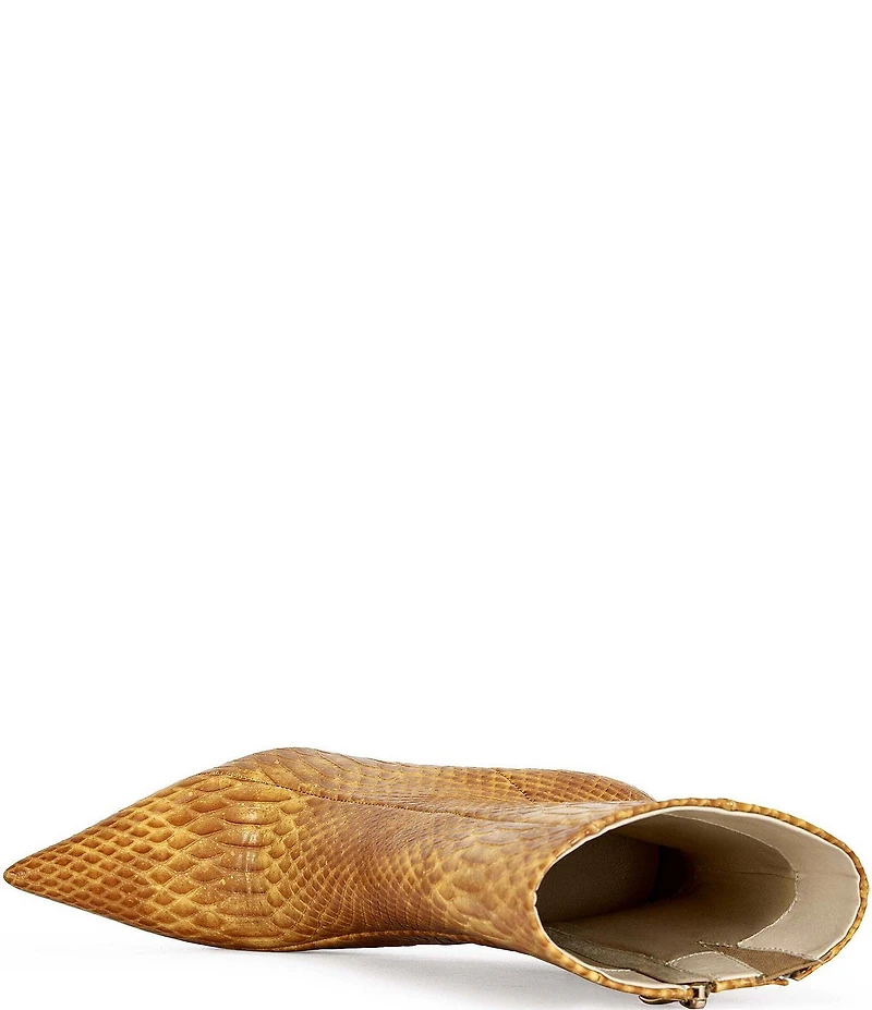 Azalea Wang Calean Snake Print Stiletto Dress Booties