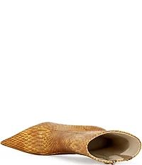 Azalea Wang Calean Snake Print Stiletto Dress Booties