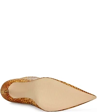 Azalea Wang Calean Snake Print Stiletto Dress Booties