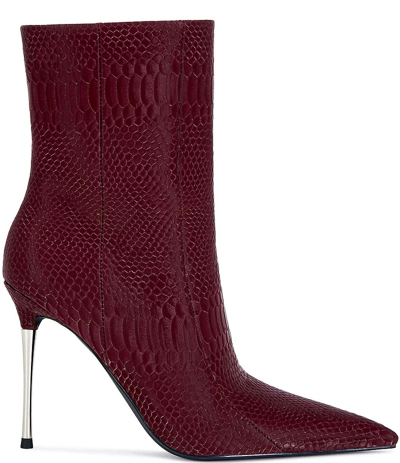Azalea Wang Calean Snake Print Stiletto Dress Booties