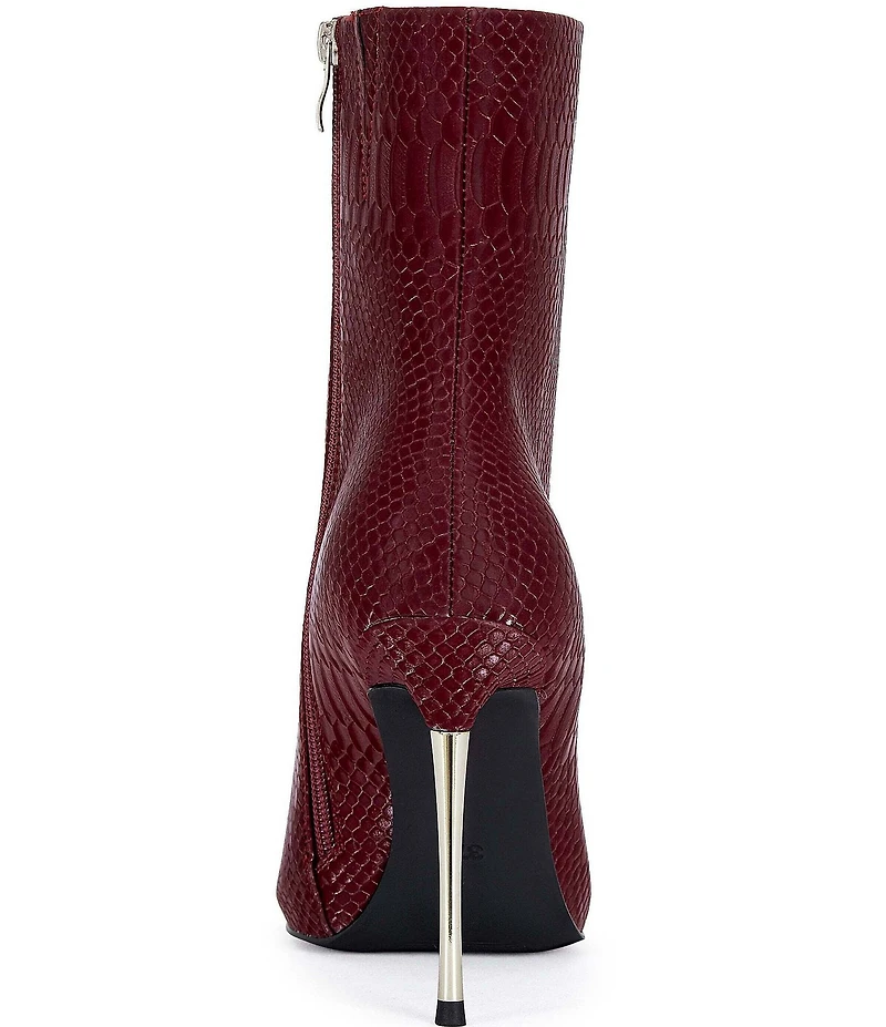 Azalea Wang Calean Snake Print Stiletto Dress Booties