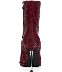 Azalea Wang Calean Snake Print Stiletto Dress Booties