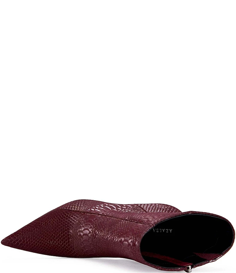Azalea Wang Calean Snake Print Stiletto Dress Booties