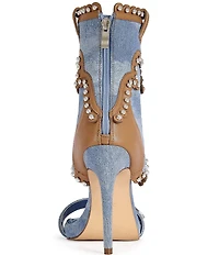 Azalea Wang Caprizia Denim Western Shaft Sandal Booties