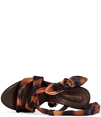 Azalea Wang Carmen Tiger Print Ankle Tie Bow Studded Platform Sandals