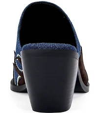 Azalea Wang Cecily Denim Cap Toe Mules