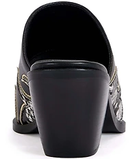 Azalea Wang Cecily Snake Print Cap Toe Western Mules