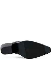 Azalea Wang Cecily Snake Print Cap Toe Western Mules