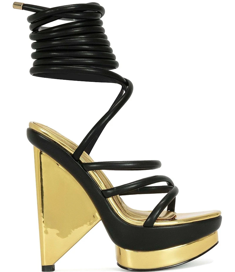 Azalea Wang Celinea Ankle Wrap Platform Sandals