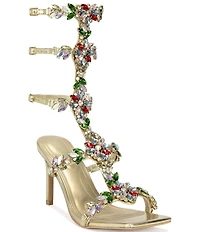 Azalea Wang Cerus Metallic Rhinestone Dress Sandals