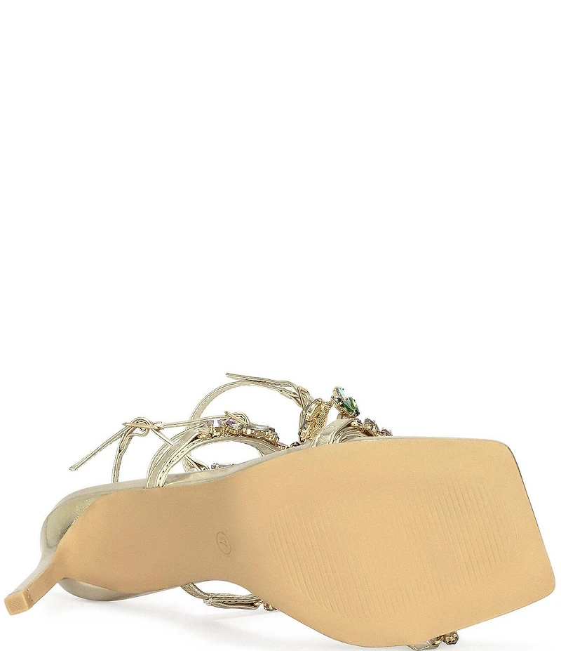 Azalea Wang Cerus Metallic Rhinestone Dress Sandals