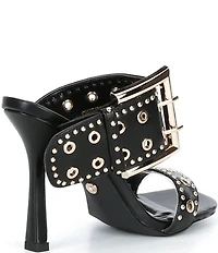 Azalea Wang Chambers Grommet Studded Oversized Buckle Dress Sandals