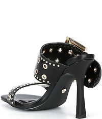 Azalea Wang Chambers Grommet Studded Oversized Buckle Dress Sandals
