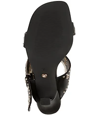 Azalea Wang Chambers Grommet Studded Oversized Buckle Dress Sandals