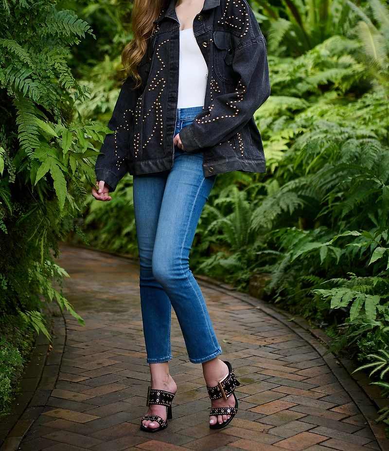 Azalea Wang Chambers Grommet Studded Oversized Buckle Dress Sandals