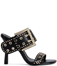 Azalea Wang Chambers Grommet Studded Oversized Buckle Dress Sandals