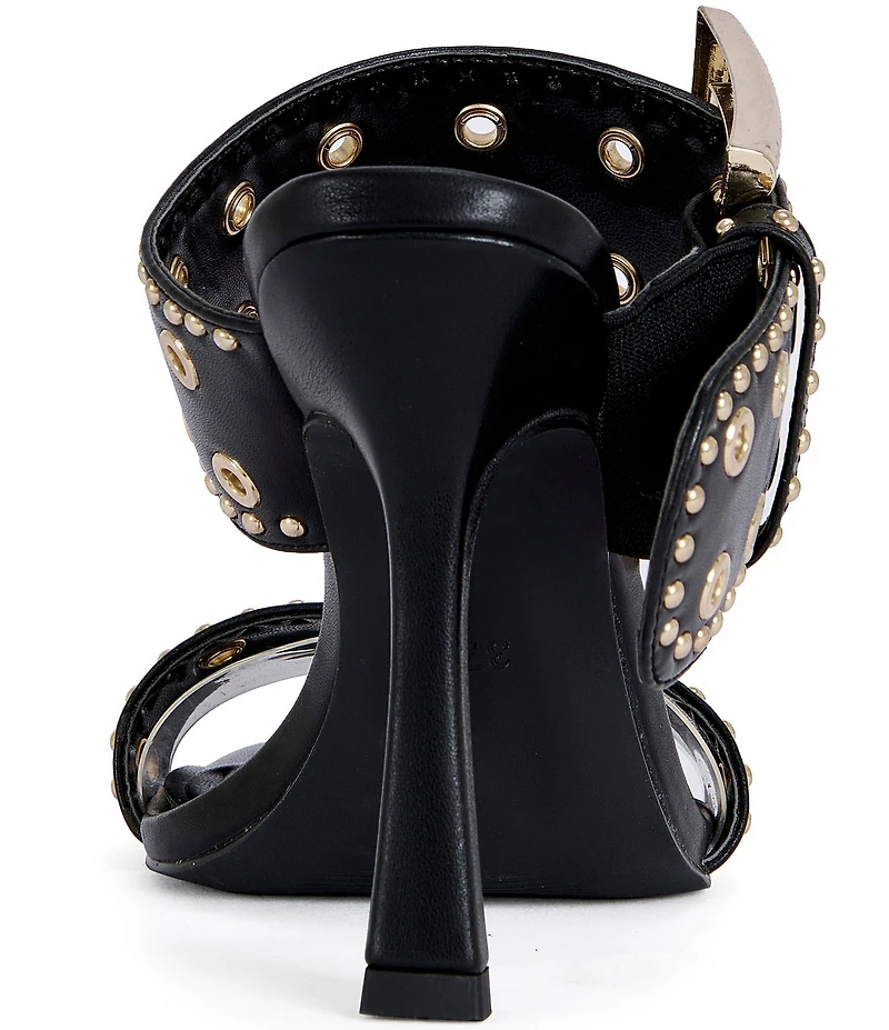 Azalea Wang Chambers Grommet Studded Oversized Buckle Dress Sandals
