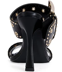 Azalea Wang Chambers Grommet Studded Oversized Buckle Dress Sandals