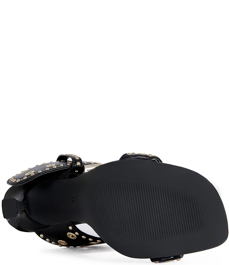 Azalea Wang Chambers Grommet Studded Oversized Buckle Dress Sandals