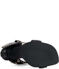 Azalea Wang Chambers Grommet Studded Oversized Buckle Dress Sandals