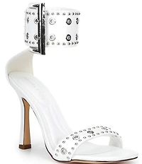 Azalea Wang Chanter Grommet Studded Oversized Buckle Strap Dress Sandals
