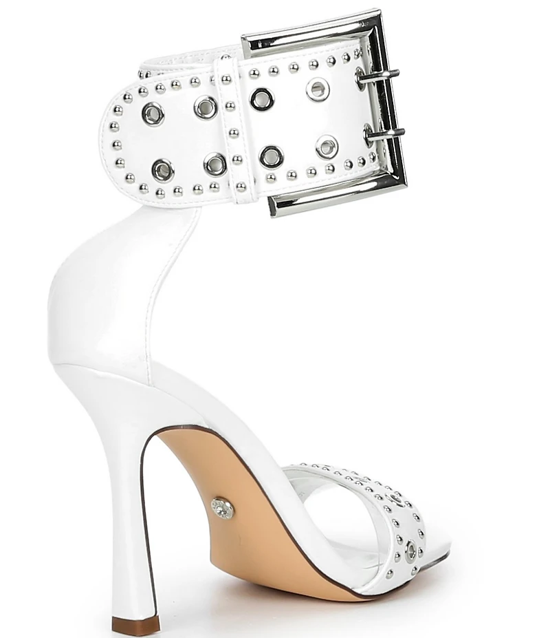 Azalea Wang Chanter Grommet Studded Oversized Buckle Strap Dress Sandals