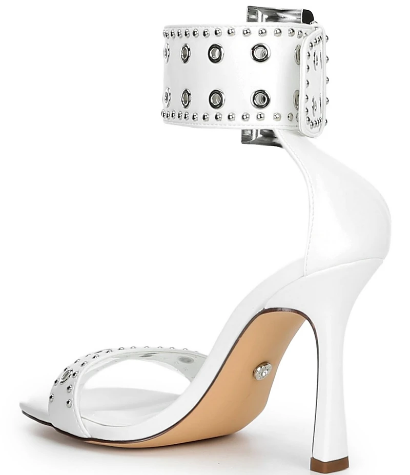 Azalea Wang Chanter Grommet Studded Oversized Buckle Strap Dress Sandals