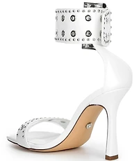 Azalea Wang Chanter Grommet Studded Oversized Buckle Strap Dress Sandals