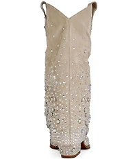 Azalea Wang Christos Rhinestone Western Foldover Mid Calf Boots