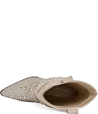 Azalea Wang Christos Rhinestone Western Foldover Mid Calf Boots