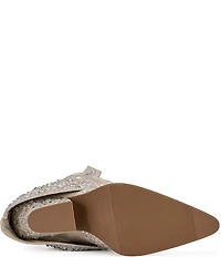 Azalea Wang Christos Rhinestone Western Foldover Mid Calf Boots