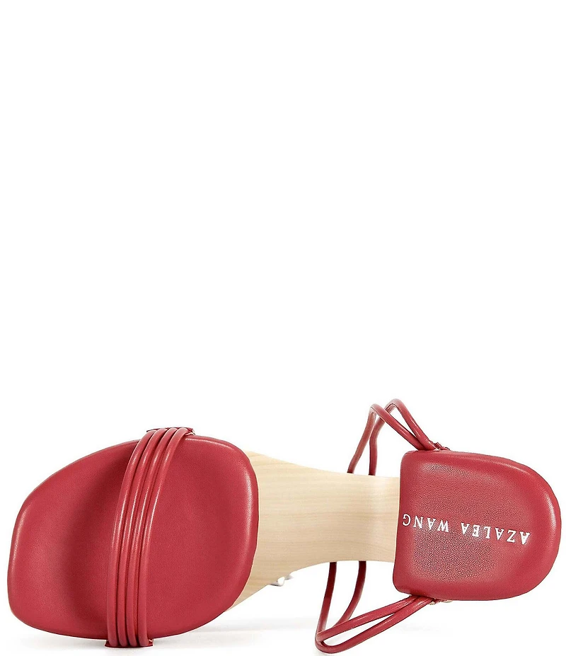 Azalea Wang Cipriano Open Platform Wedge Ankle Wrap Sandals