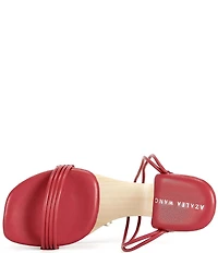 Azalea Wang Cipriano Open Platform Wedge Ankle Wrap Sandals
