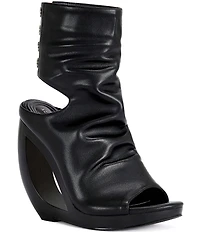 Azalea Wang Circos Open Toe Cut Out Wedge Slouch Booties