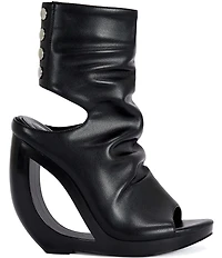 Azalea Wang Circos Open Toe Cut Out Wedge Slouch Booties