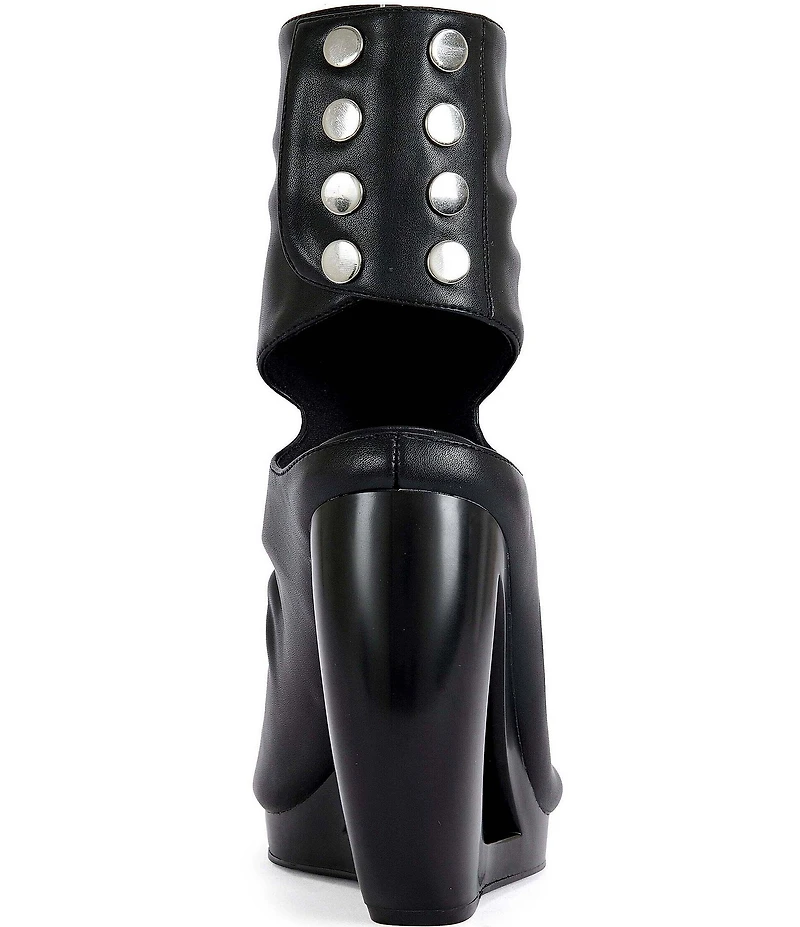 Azalea Wang Circos Open Toe Cut Out Wedge Slouch Booties