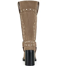 Azalea Wang Cirilla Microsuede Studded O-Ring Hardware Boots