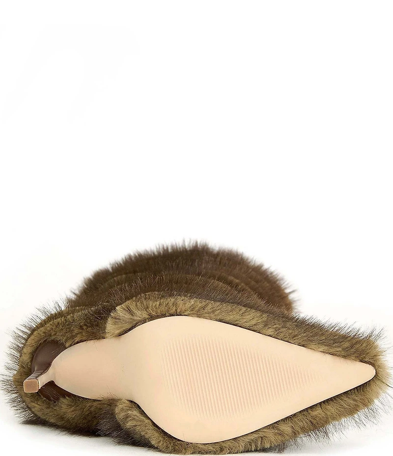 Azalea Wang Conrad Tiered Faux Fur Pointed Toe Tall Boots