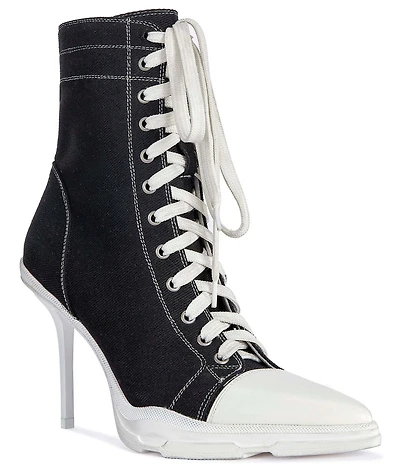Azalea Wang Cosima Sporty Lace Up Pointed Cap Toe Booties