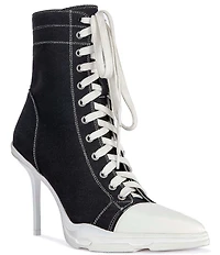 Azalea Wang Cosima Sporty Lace Up Pointed Cap Toe Booties