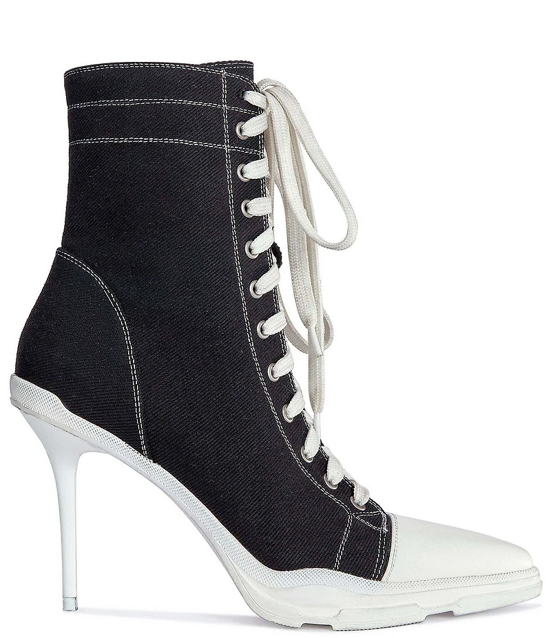 Azalea Wang Cosima Sporty Lace Up Pointed Cap Toe Booties