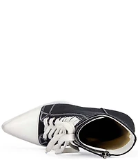 Azalea Wang Cosima Sporty Lace Up Pointed Cap Toe Booties