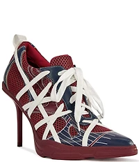 Azalea Wang Crosswalk Sport-Inspired Pointed Toe Lace Up Pumps