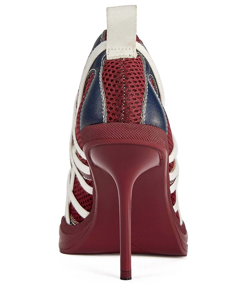 Azalea Wang Crosswalk Sport-Inspired Pointed Toe Lace Up Pumps